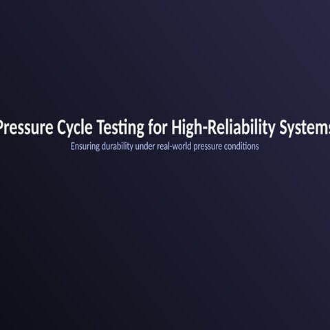 Pressure Cycle Testing for High-Reliability Hydraulic & Industrial ...