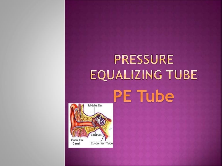 Pressure equalizing tube