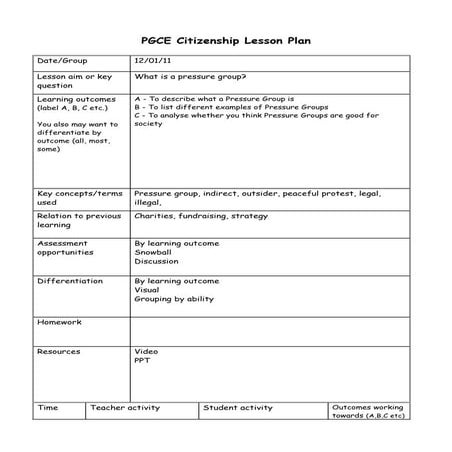 Pressure groups lesson 2 or 3