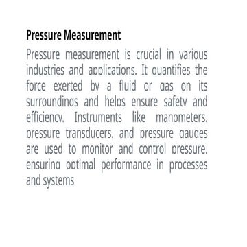 Pressure measurement includes measuring instruments for pressure .pptx