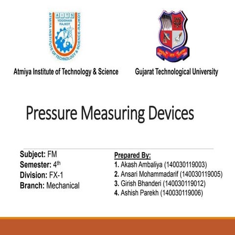 Pressure Measurement Pressure Measurement Pdf