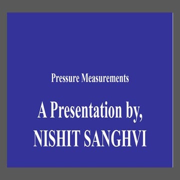 Pressure Measurement Devices MMM 