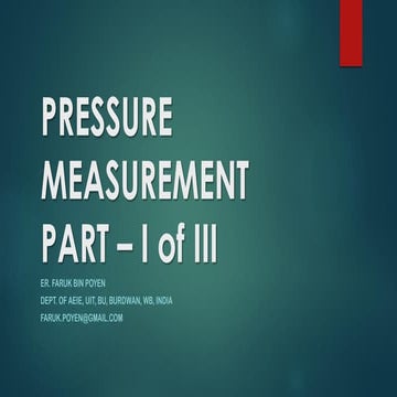 Pressure Measurement   Part I