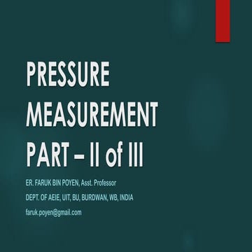 Pressure Measurement   Part II