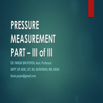 Pressure Measurement   Part III