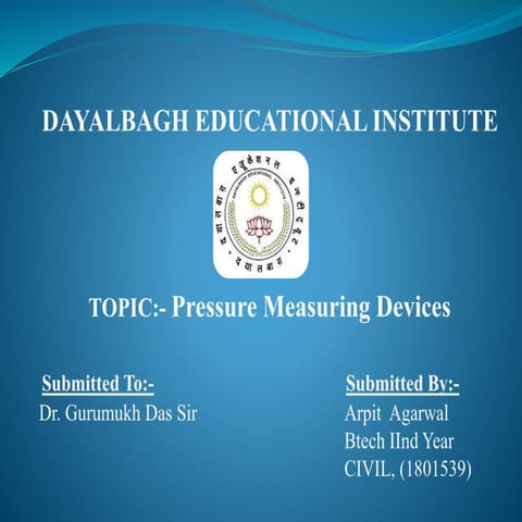 Pressure measuring devices