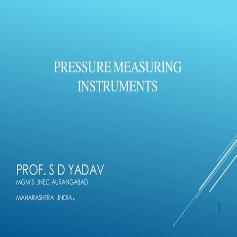 Pressure measuring instruments