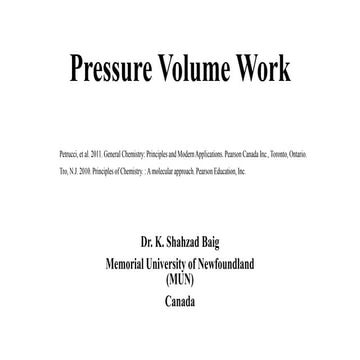 Pressure volume work 