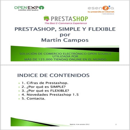 OpenExpo Ecommerce - PrestaShop, simple y flexible