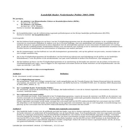 Prestatiecontract politie