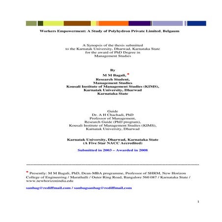 MM Bagali, Empowerment, HR, HRM, HRD.....