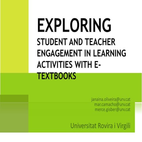 Exploring student and teacher engagement in learning activities with e-textbooks