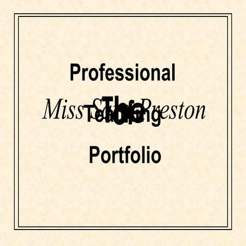 Teaching Portfolio