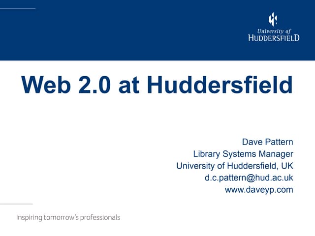 Web 2.0 at Huddersfield