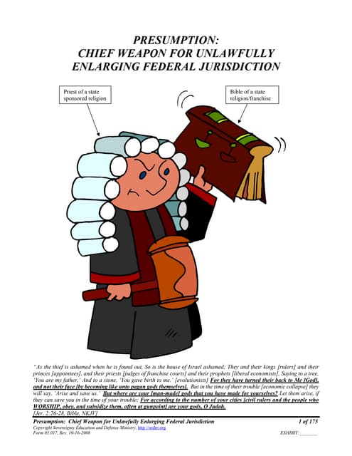 Presumption:  Chief Weapon for Unlawfully Enlarging Federal Jurisdiction, Form #09.017