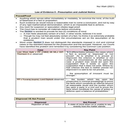 PRESUMPTION AND JUDICIAL NOTICE