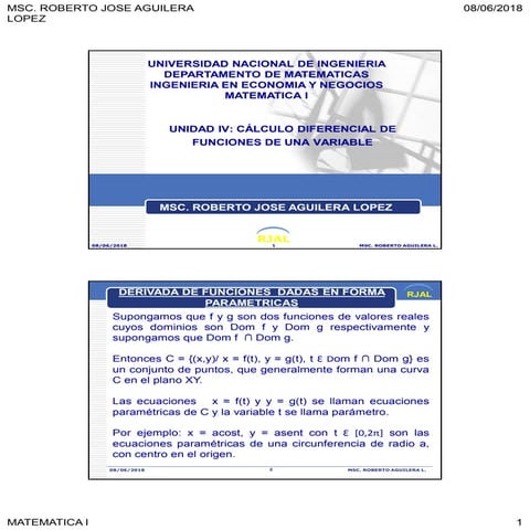 Calculo diferencial de funciones de una variable | PDF