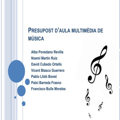Presupost d’aula multimèdia de música