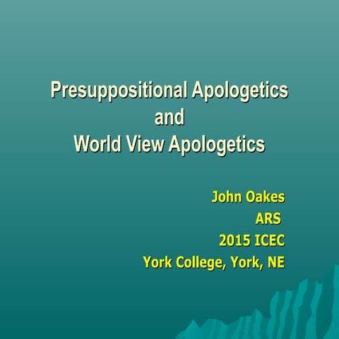 Presuppositional apologetics