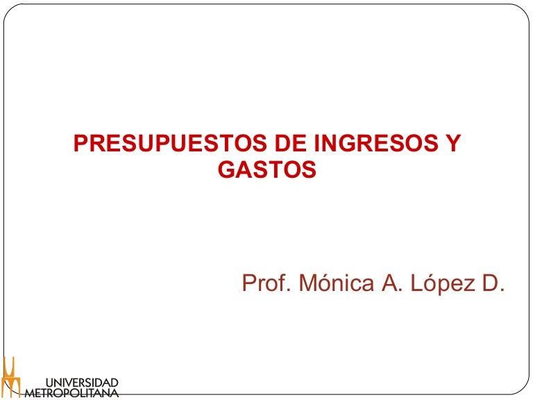 presupuesto de ingresos y gastos