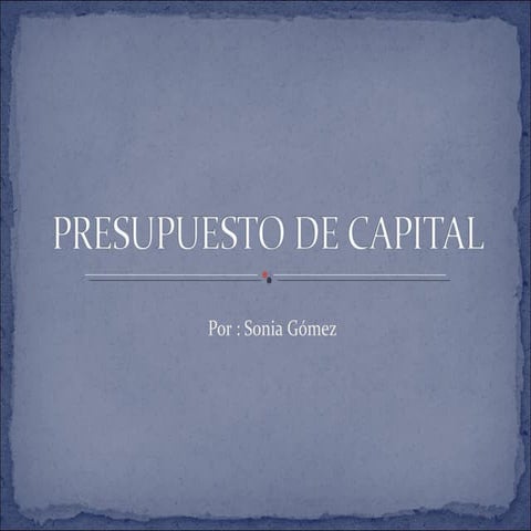 Presupuesto de Capital