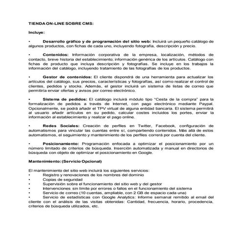 Presupuesto tienda online Brox Technology