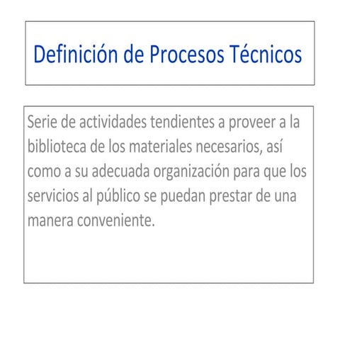Procesos Técnicos