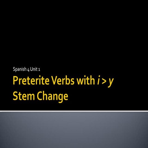 Preterite with i to y stem changes