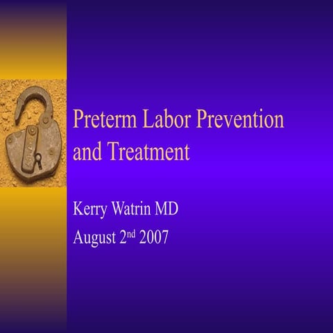 Preterm Labor Prevention Watrin