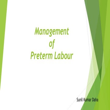  Management of Preterm labor