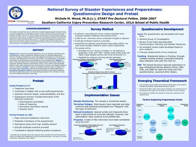 Disaster Preparedness Questionnaire Design and Pretest