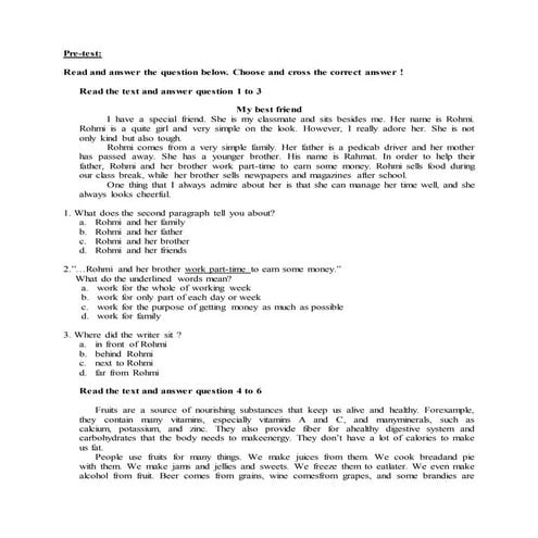 Pre test | DOCX
