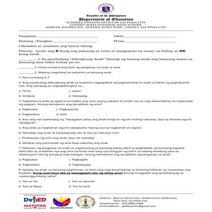 3rd quarter Filipino 9     pretest.docx.