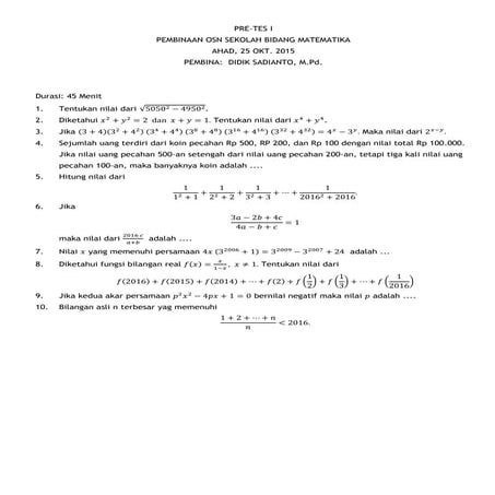 Pre test first meeting