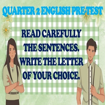 PRETEST ENGLISH Quarter Second Lalig NHS