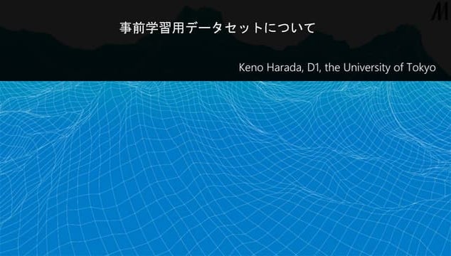 【DL輪読会】事前学習用データセットについて