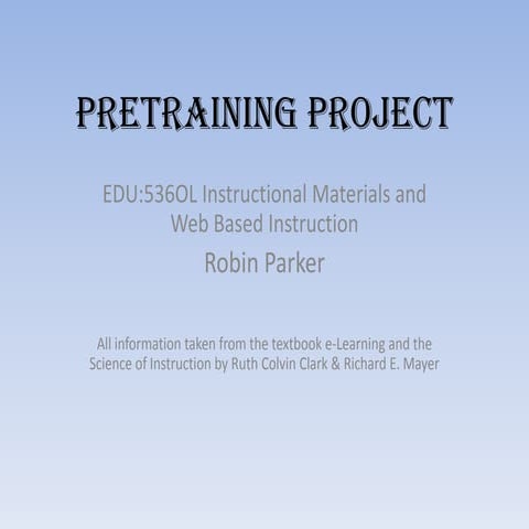 Pretraining project