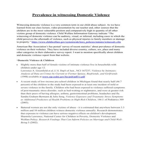 Prevalance domestic abuse