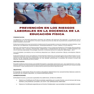 Prevención en los riesgos laborales...