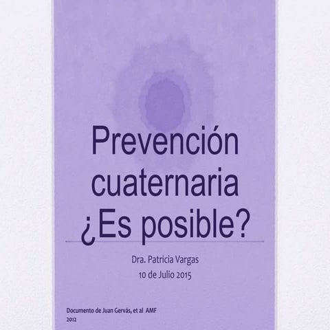 Prevención cuaternaria 2015 gervas