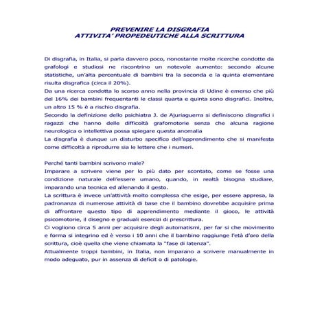 Prevenire disgrafia