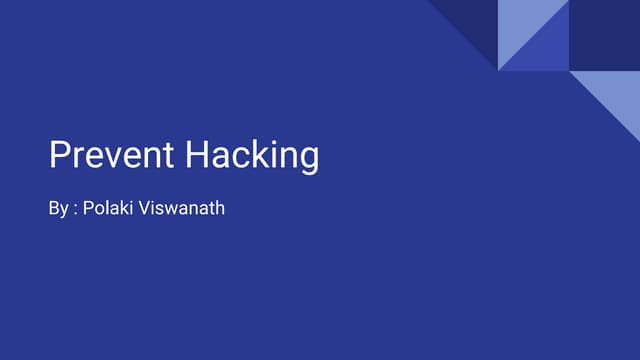 Prevent hacking