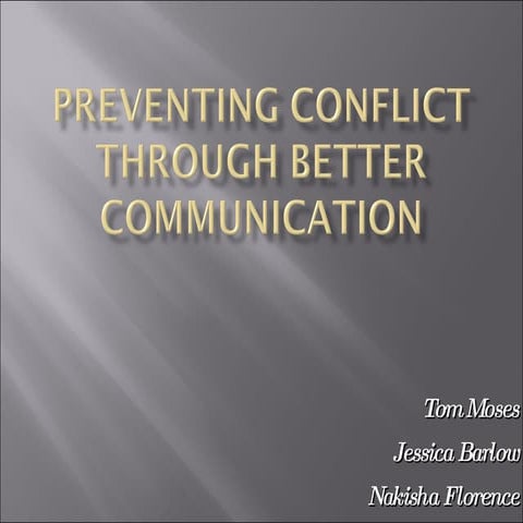 Preventing conflict through better communication[1]