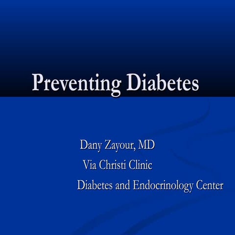 Preventing diabetes