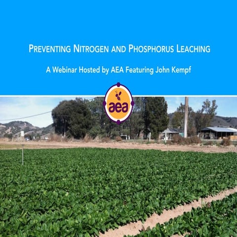 Preventing Nitrogen and Phosphorus Leaching | PDF
