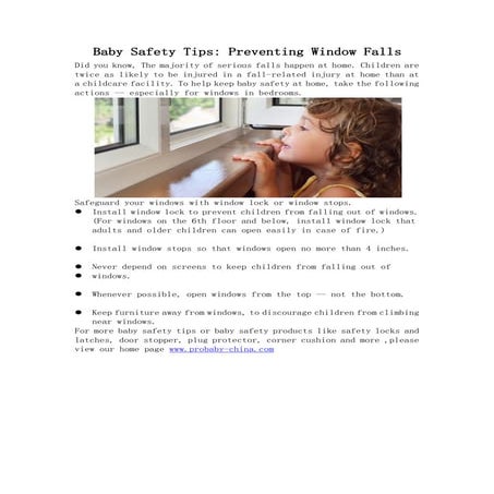 Preventing window falls | PDF