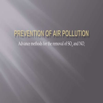 Prevention of air pollution