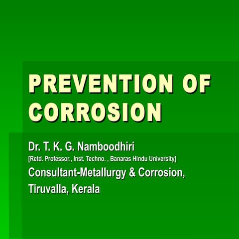 Prevention of corrosion