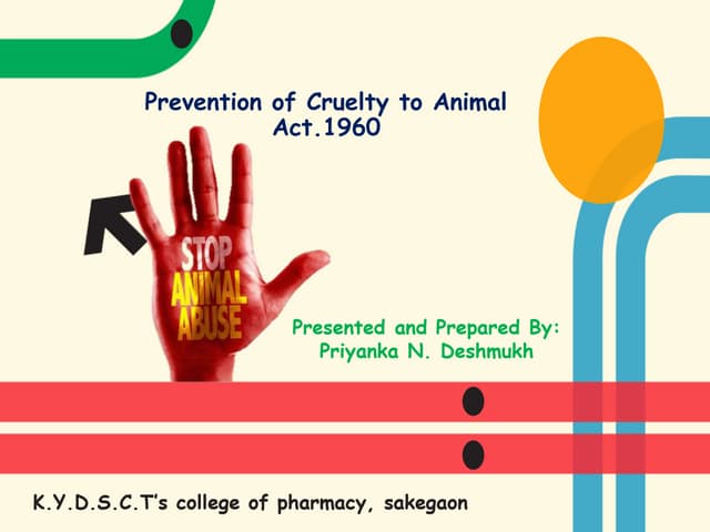 Prevention of cruelty to animals act,1960
