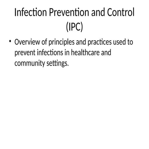 Comprehensive Infection Prevention and Control Practices in Healthcare ...